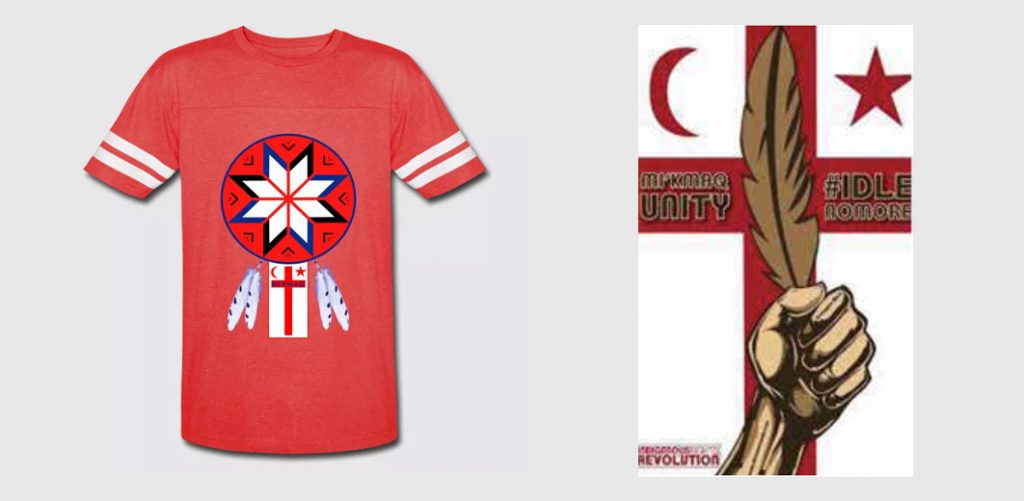 Mi'kmaq flag used on a shirt and poster design