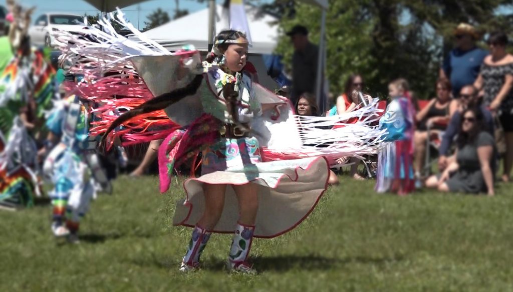 young girl dancing in traditional clothes