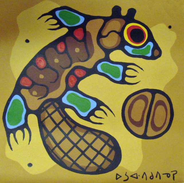 beaver painting by Norval Morrisseau